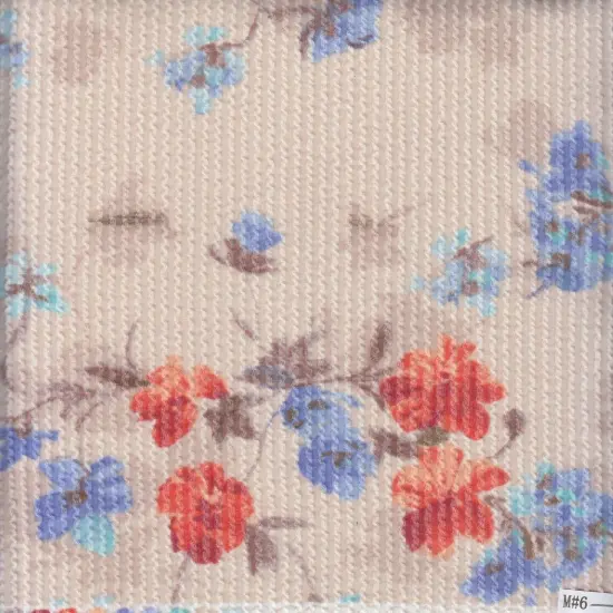 1 Yard Double Knit Cozy Floral Print Fabric 77% Polyester Rayon Blend 56/57 Inch Wide OATMEAL {3}