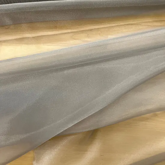 1 Yard Gray Crystal Organza Fabric Sheer Shiny Lightweight Polyester 58/59 inches wide {1}