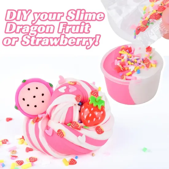 15 Pack Butter Slime Kit with Fruits Charms {4}
