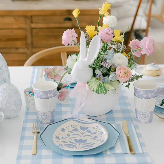 FLORAL EGG SHAPED PAPER PLATES {2}