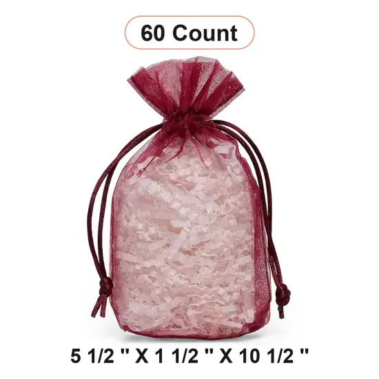 Flat Bottom Organza Bags 5 1/2 '' X 1 1/2 '' X 10 1/2 '' for Jewelry Wine {1}