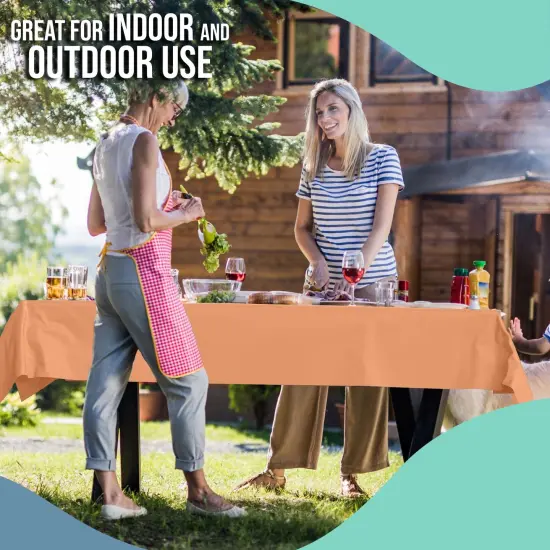 Exquisite Plastic Table Cover Roll &ndash; 40" x 300' Disposable Tablecloth Roll &ndash; Premium Thick 0.5 MIL Plastic Banquet Roll &ndash; Party Table Cover Roll for Events & Catering Peacj {3}