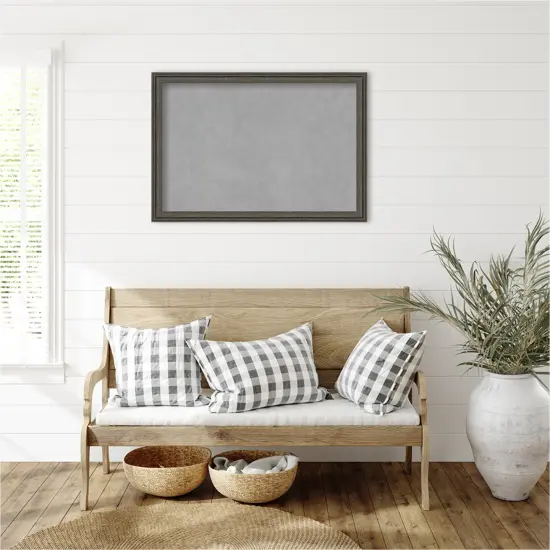 Upcycled Wood Framed Magnetic Board Upcycled Brown Grey {6}