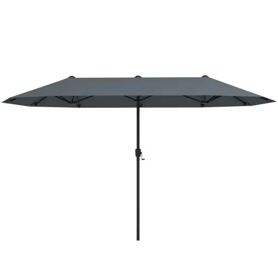 Costway 13 FT Large Patio Umbrella Outdoor Double-Sided Table Market Umbrella for Garden Beige/Brown/Gray/Navy/Orange/Wine {9}