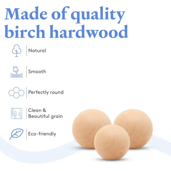 Wooden Balls, Assorted Unfinished, Round, Birch Hardwood Craft Balls | Woodpeckers {3}