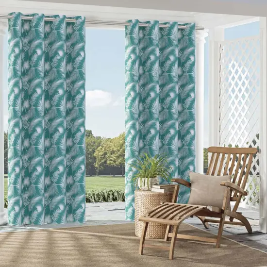 Aruba - Aqua & Teal Leaves,Tropical & Botanical Upholstery Fabric 54 Inches" {2}