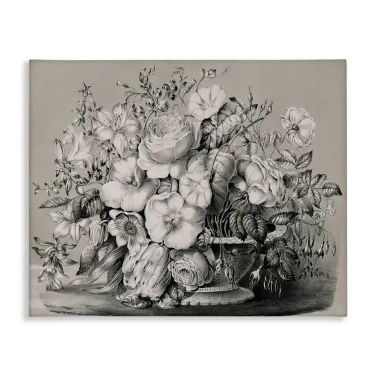 Stupell Industries Vintage Assorted Flowers Still Life Canvas By Lettered and Lined {1}