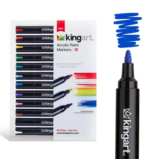 KINGART&reg; PRO Acrylic Paint Markers 12 Colors {1}