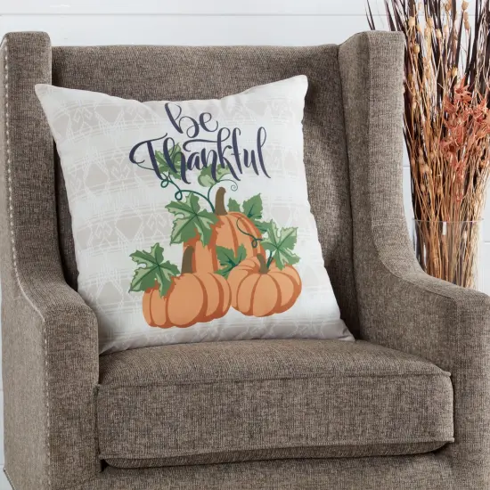 Fall 18" Be Thankful Throw Pillow {3}
