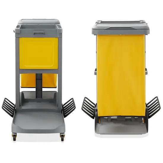 Dryser Commercial Janitorial Cleaning Cart on Wheels - Housekeeping Caddy with Key-Locking Cabinet {2}