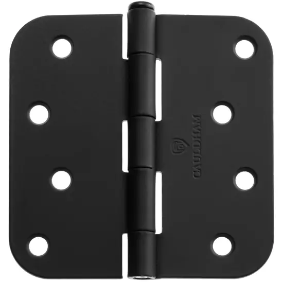 Cauldham Heavy-Duty 4" Interior Door Hinges with 5/8" Radius Corners - Black {3}