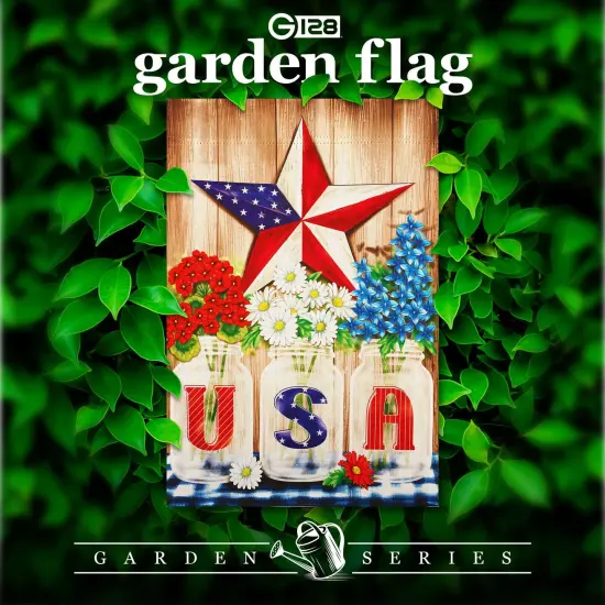 G128 USA Star Flowers Garden Flag 12x18 In Double Sided Independence Day Yard Garden Lawn Decoration {2}