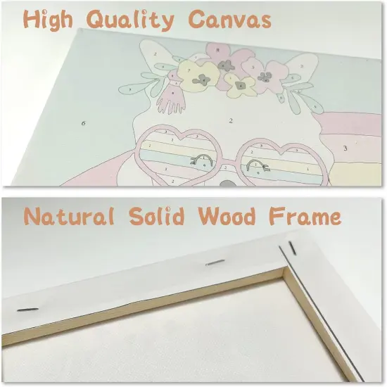 4 Pack Paint by Number for Kids Framed Canvas, Paint by Numbers for Kids Ages 4-8-12, DIY Paint by Numbers Kits Beginner, DIY Acrylic Oil Painting for Home Wall Decor (8x8inch) {4}