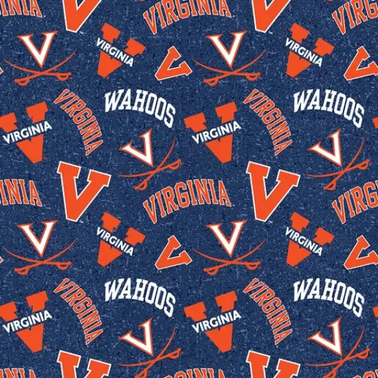 Licensed NCAA University of Virginia Tone on Tone UVA-1178 Cotton Fabric by the Yard {1}