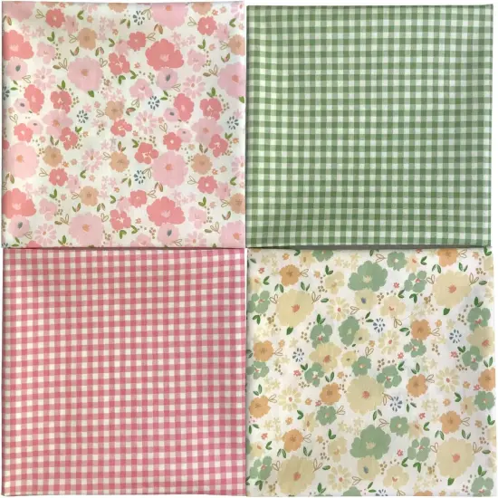 8 Pieces 18" x 22" (46cm x 56cm) Cotton 100% Floral Printed Sewing Supplies Fabric {2}