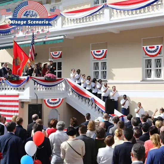 American Bunting Flags Outdoor 2x4 Ft,Pleated Fan Flag with Embroidered Stars,Red White and Blue Decorations for 4th of July Independence Day Memorial Day Patriotic Decorations (Set of 5) {5}