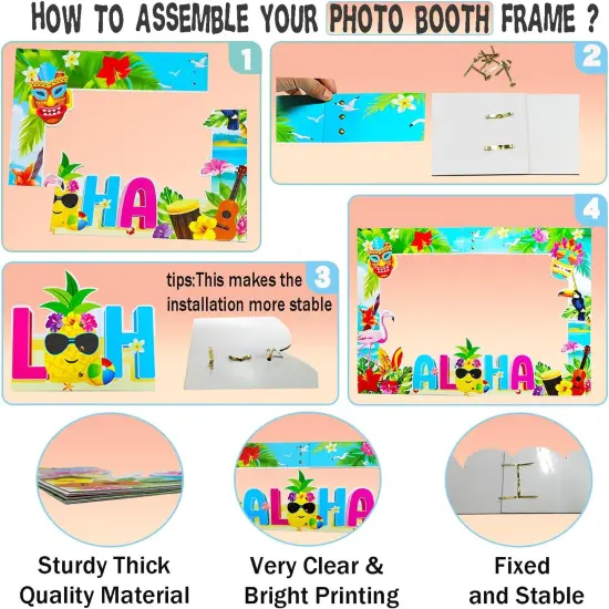 Hawaiian Themed Pool Party Decorations, Photo Booth Props {3}