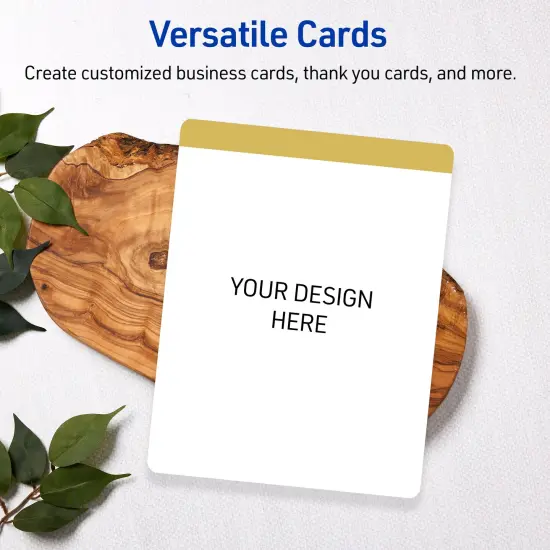 Avery Printable Rectangle Postcards with Rounded Corners, Gold-Dipped Edge, 4.25" x 5.5", Matte White Rectangle Postcards with Rounded Corners, Laser/Inkjet, 20ct, Great for Postcards {6}