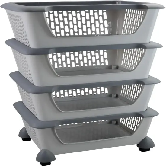 4-Tier Storage Basket Cart {1}