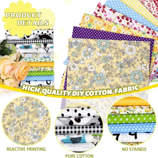 70 Pcs Cotton Fabric Squares - 10 x 10 Inch (Fresh Style) {4}