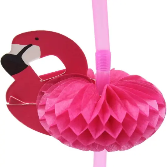 50 Pcs Flamingo Straws Flamingo Drinking Straws Bachelorette Straws Bendable Cocktail Straws for Flamingo Pool Party Table Decor Birthday Wedding Tableware Decoration, Rose {4}