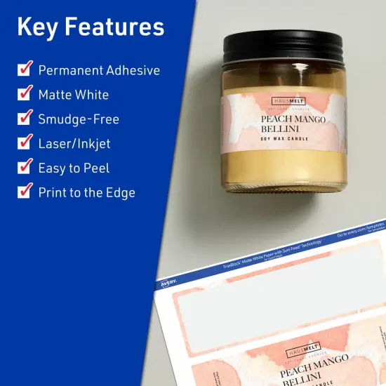 Avery TrueBlock Matte White Paper Labels,2-1/2" x 7" Rectangle {2}