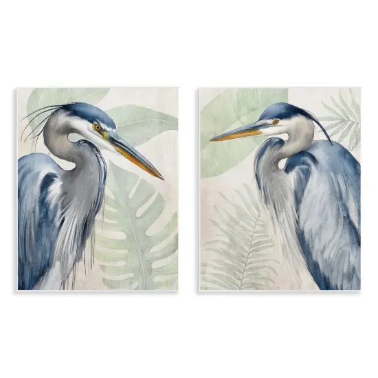 Stupell Industries Heron Palms Tropical Plants 2pc Wall Plaque Set By Kim Allen {1}