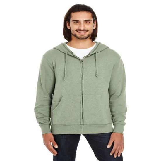 Unisex Triblend French Terry Full-Zip ARMY HEATHER {1}