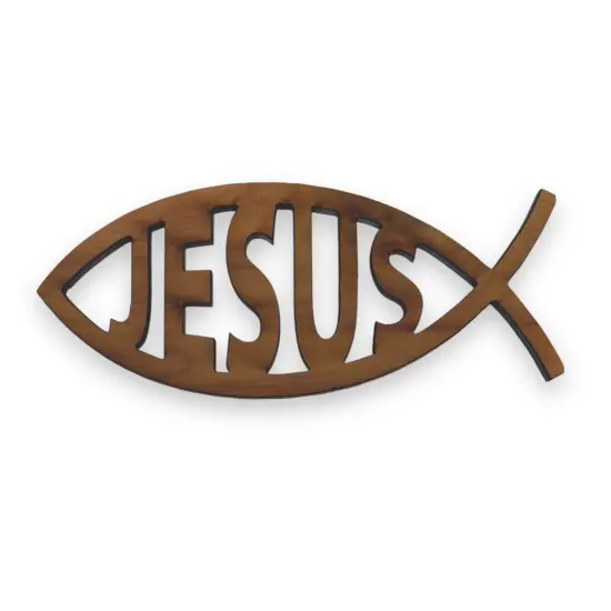 Jesus Fish - Cedar Ornament {1}