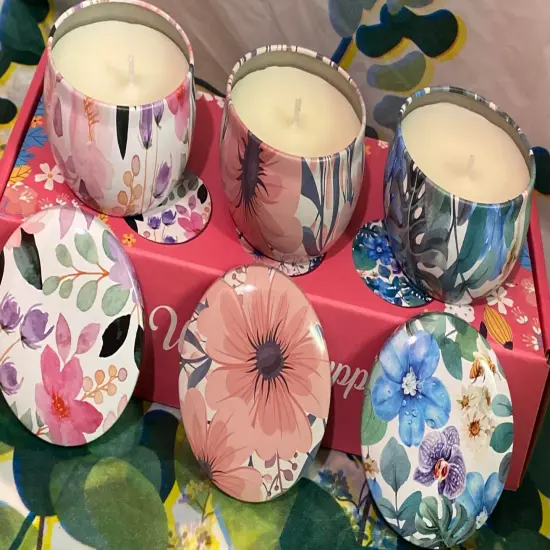 3Pack Scented Candle Set, Candles for Home Fragrance, Soy Wax Aromatherapy Tin Candles , Birthday Gift for Women {5}