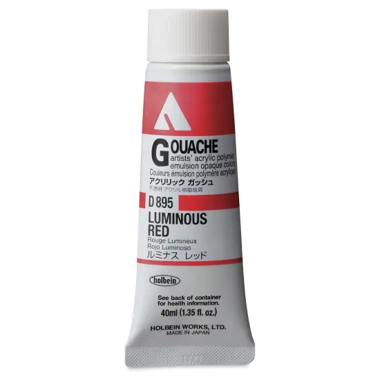 Holbein Acrylic Gouache &ndash; Luminous Red, 40 ml tube {1}