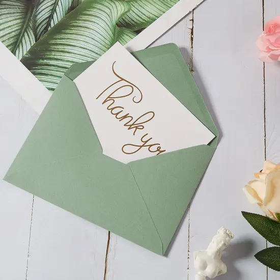 50 Pieces Sage-Green A6 Envelopes Greeting Card Envelopes 6 1/2 x 4 3/4 Inches for 4 x 6 Wedding Invitation Cards, Greeting Cards, Birthday Party Invitations {4}