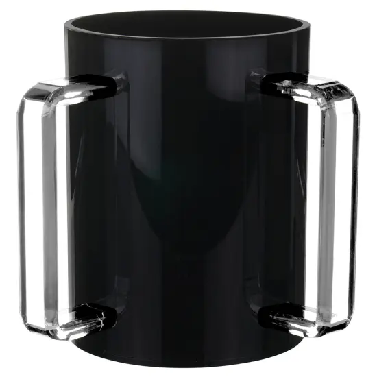 Lucite Wash Cup Black WithClear Handle {1}