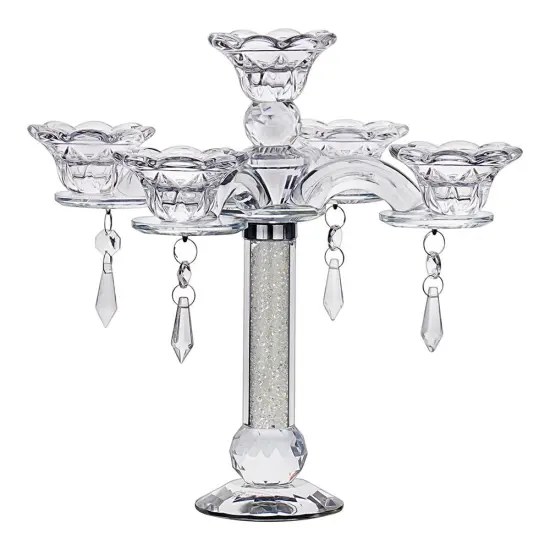 Crystal Candelabra 5 Arms Blank Glass Medallion {1}