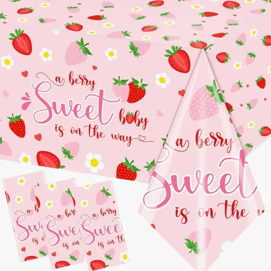 Strawberry Baby Shower Decorations Tablecloth {1}