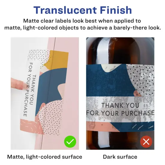 Avery Matte Clear Labels,3" x 3-3/4" Rectangle {2}