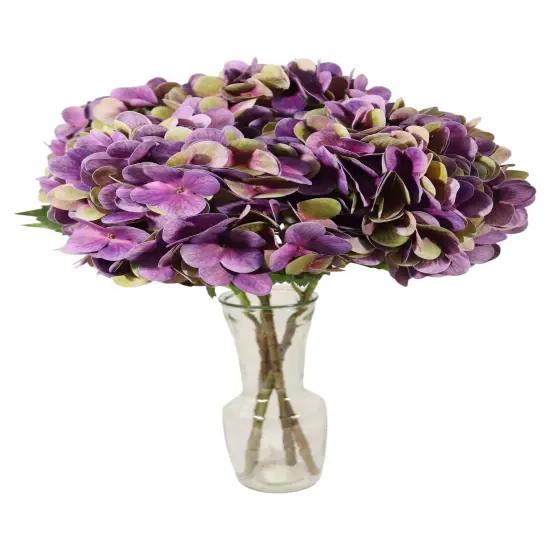 17.75" Artificial Purple Hydrangea Stem with 8" Bloom &ndash; Lifelike {5}