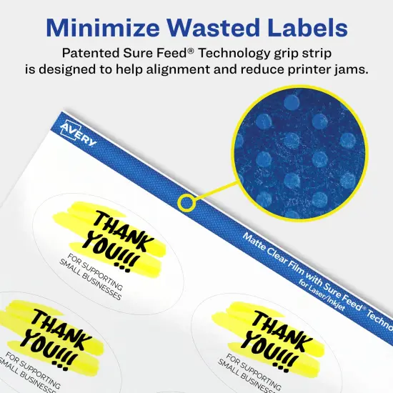 Avery Matte Clear Labels,1-1/2" x 2-1/2" Oval {4}