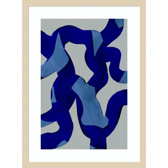 Abstract Brush Strokes by Mareike Bohmer Wood Framed Wall Art Print {1}