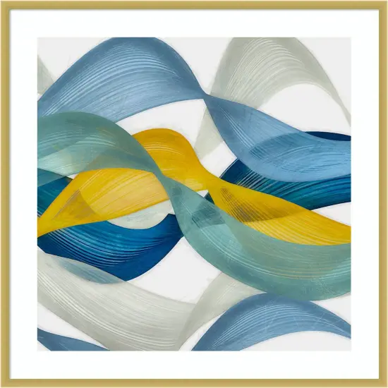 Horizontal Bands IV by Alonzo Saunders Wood Framed Wall Art Print {1}
