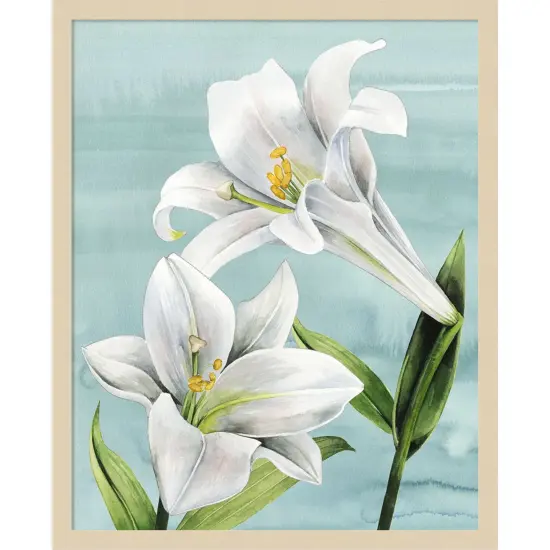 Peaceful Lilies I by Grace Popp Wood Framed Wall Art Print {1}