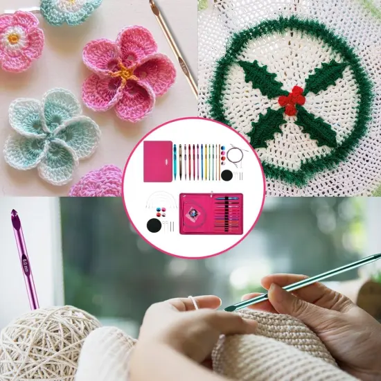 Tunisian Crochet Hooks Set with Cable,Long Aluminum Crochet Hooks 3mm-10mm Interchangeable Crochet Needles with Cord {5}