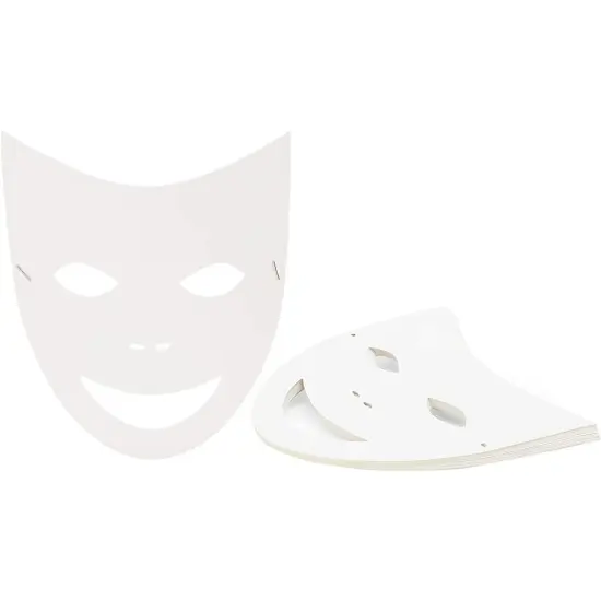 Bright Creations 8.7" x 10" Blank DIY Paper Masquerade Mask with Elastic Band for Costume Party (48 Pack, White) {7}