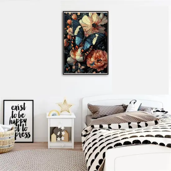 Paint by Numbers for Adults Beginner, Flowers Butterfly DIY Paint by Numbers ,Adult Paint by Number Kits on Canvas for Home Decor Gift 16x20 Inch（Without Frame） {5}