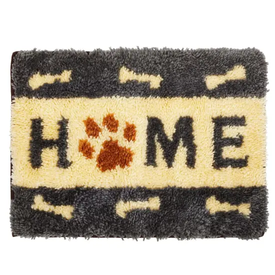 Dog Latch Hook Rug Kits for Adults and Kids Beginners with Printed Canvas, Colorful Yard - DIY Craft Hooking Needlework Multicolor {2}