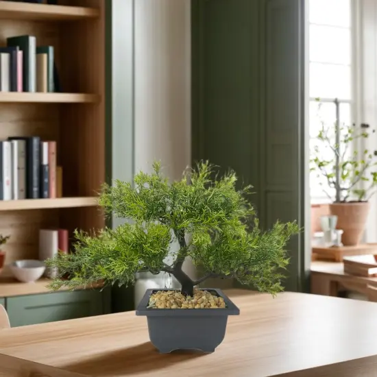 Artificial Bonsai Tree Small Realistic Fake Plant in Pot for Indoor Home Office Desk Decor, Low-Maintenance Tabletop and Bookshelf Decoration {4}