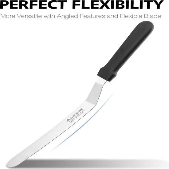 3 Pieces Professional Angled Offset Frosting Spatulas with 6", 8", 10" Stainless Steel Blades & 4 Pack Cake Smoother Scraper for Cake Decorating, Baking & Pastry (Set of 7) {3}