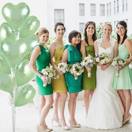30Pcs 18 Inch Olive Green Heart Balloons Sage Green Heart Shape Foil Mylar Balloons Decoration for Birthday Valentine's Day Wedding Bridal Shower Anniversary Engagement Party Supplies {5}
