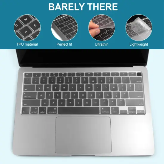 Insten Keyboard Cover Protector Compatible with 2020 Macbook Pro 13", Ultra Thin Silicone Skin, Tactile Feeling, Anti-Dust, Clear {6}