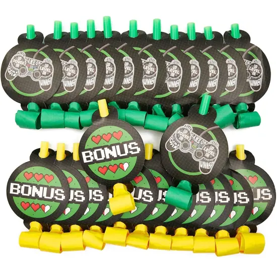 Video Game Birthday Party Favors, Musical Blow Outs (48 Pack) Multicolor {6}